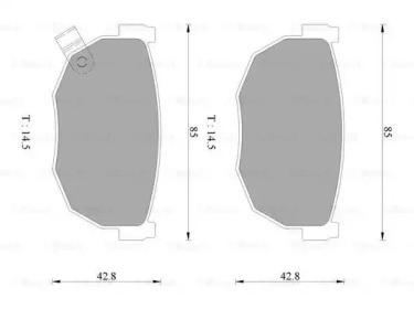 Комплект тормозных колодок (BOSCH: 0 986 AB2 451)