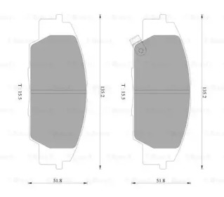 Комплект тормозных колодок (BOSCH: 0 986 AB2 470)