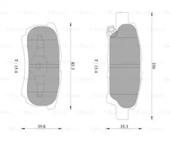 Комплект тормозных колодок (BOSCH: 0 986 AB2 754)