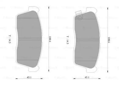 Комплект тормозных колодок (BOSCH: 0 986 AB2 775)