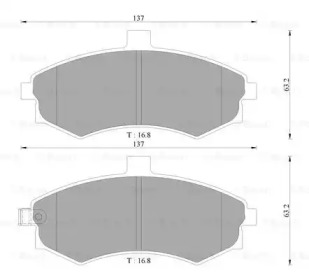 Комплект тормозных колодок (BOSCH: 0 986 AB3 050)