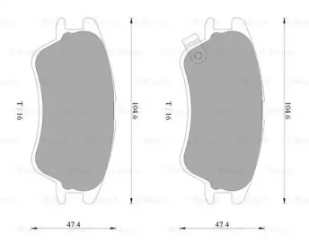 Комплект тормозных колодок (BOSCH: 0 986 AB3 053)