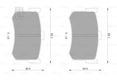 Комплект тормозных колодок (BOSCH: 0 986 AB3 065)