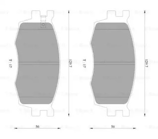 Комплект тормозных колодок (BOSCH: 0 986 AB3 077)