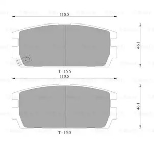 Комплект тормозных колодок (BOSCH: 0 986 AB3 080)