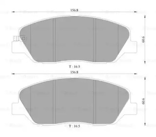 Комплект тормозных колодок (BOSCH: 0 986 AB3 081)