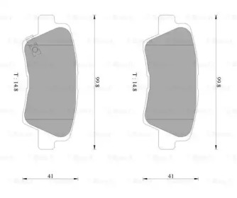 Комплект тормозных колодок (BOSCH: 0 986 AB3 100)