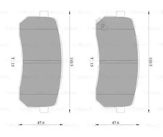 Комплект тормозных колодок (BOSCH: 0 986 AB3 101)