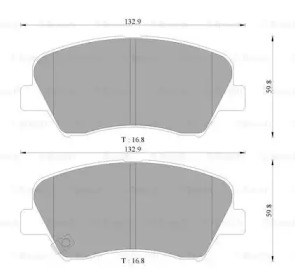 Комплект тормозных колодок (BOSCH: 0 986 AB3 106)