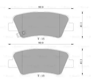 Комплект тормозных колодок (BOSCH: 0 986 AB3 121)