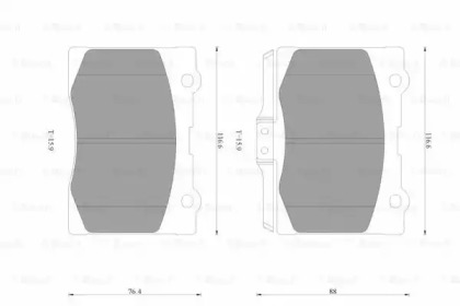 Комплект тормозных колодок (BOSCH: 0 986 AB3 504)