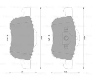 Комплект тормозных колодок (BOSCH: 0 986 AB4 563)