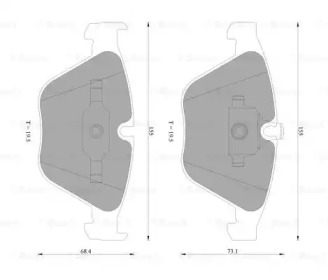 Комплект тормозных колодок (BOSCH: 0 986 AB4 570)