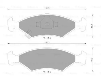 Комплект тормозных колодок (BOSCH: 0 986 AB9 098)