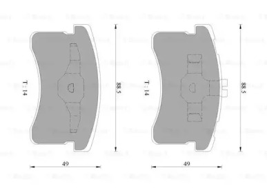 Комплект тормозных колодок (BOSCH: 0 986 AB9 266)