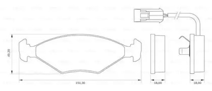 Комплект тормозных колодок (BOSCH: 0 986 BB0 007)