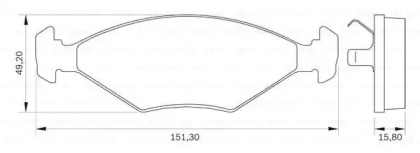 Комплект тормозных колодок (BOSCH: 0 986 BB0 025)