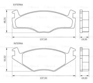 Комплект тормозных колодок (BOSCH: 0 986 BB0 045)