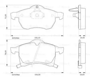 Комплект тормозных колодок (BOSCH: 0 986 BB0 138)