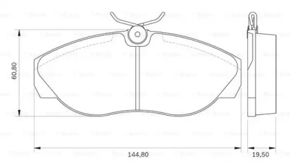 Комплект тормозных колодок (BOSCH: 0 986 BB0 144)