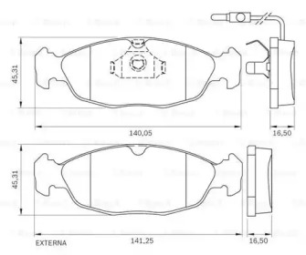 Комплект тормозных колодок (BOSCH: 0 986 BB0 146)