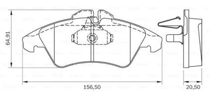 Комплект тормозных колодок (BOSCH: 0 986 BB0 153)