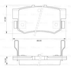 Комплект тормозных колодок (BOSCH: 0 986 BB0 163)