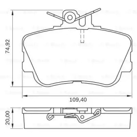 Комплект тормозных колодок (BOSCH: 0 986 BB0 176)