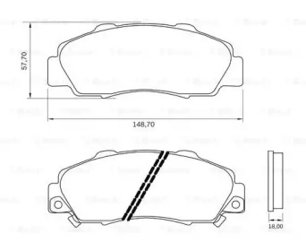 Комплект тормозных колодок (BOSCH: 0 986 BB0 205)