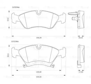 Комплект тормозных колодок (BOSCH: 0 986 BB0 291)