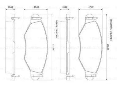 Комплект тормозных колодок (BOSCH: 0 986 BB0 305)