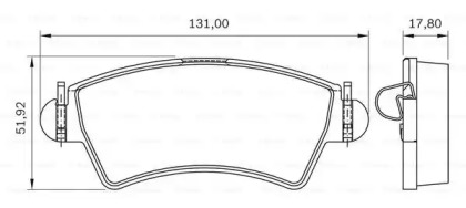 Комплект тормозных колодок (BOSCH: 0 986 BB0 515)