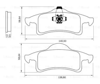 Комплект тормозных колодок (BOSCH: 0 986 BB0 569)