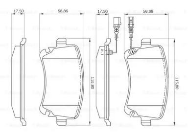 Комплект тормозных колодок (BOSCH: 0 986 BB0 576)