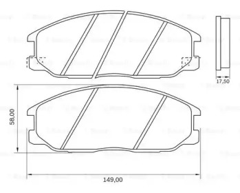 Комплект тормозных колодок (BOSCH: 0 986 BB0 589)