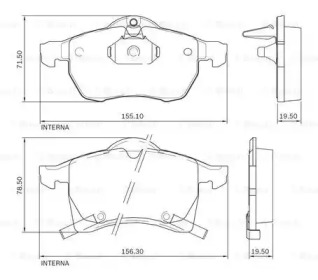 Комплект тормозных колодок (BOSCH: 0 986 BB0 716)