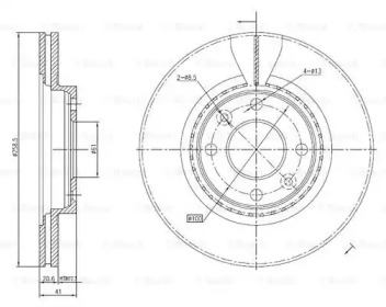 Тормозной диск (BOSCH: 0 986 BB4 287)