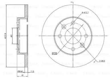 Тормозной диск (BOSCH: 0 986 BB4 294)