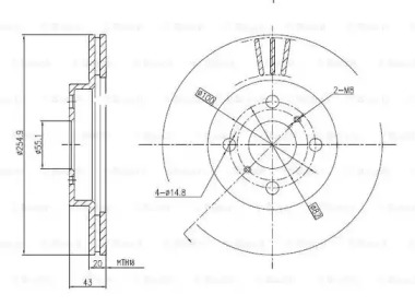 Тормозной диск (BOSCH: 0 986 BB4 298)