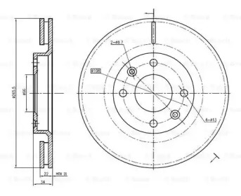 Тормозной диск (BOSCH: 0 986 BB4 300)