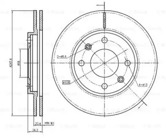 Тормозной диск (BOSCH: 0 986 BB4 304)