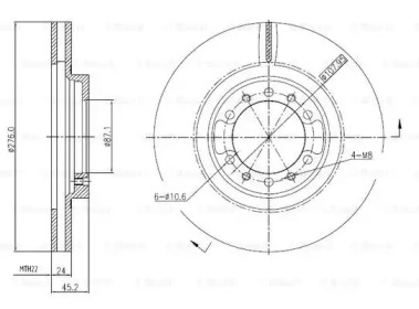 Тормозной диск (BOSCH: 0 986 BB4 319)