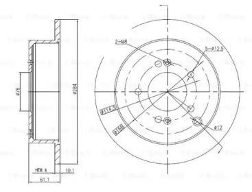 Тормозной диск (BOSCH: 0 986 BB4 325)