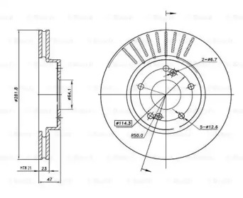 Тормозной диск (BOSCH: 0 986 BB4 326)