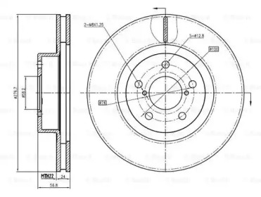 Тормозной диск (BOSCH: 0 986 BB4 345)