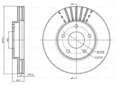 Тормозной диск (BOSCH: 0 986 BB4 346)