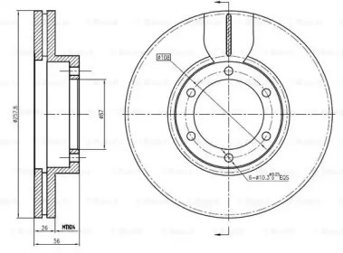 Тормозной диск (BOSCH: 0 986 BB4 348)