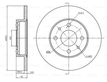 Тормозной диск (BOSCH: 0 986 BB4 351)