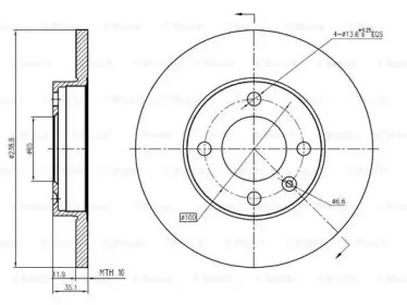 Тормозной диск (BOSCH: 0 986 BB4 353)