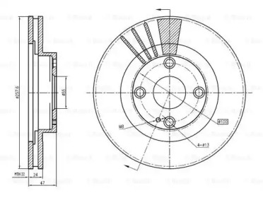 Тормозной диск (BOSCH: 0 986 BB4 355)